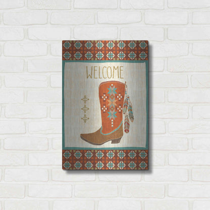 Luxe Metal Art 'Southwest at Heart IV FLAG' by Veronique Charron, Metal Wall Art,16x24