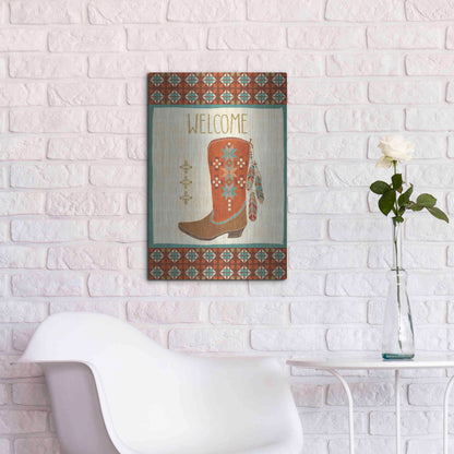 Luxe Metal Art 'Southwest at Heart IV FLAG' by Veronique Charron, Metal Wall Art,16x24