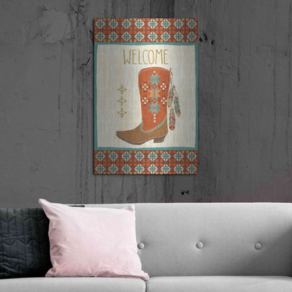 Luxe Metal Art 'Southwest at Heart IV FLAG' by Veronique Charron, Metal Wall Art,24x36