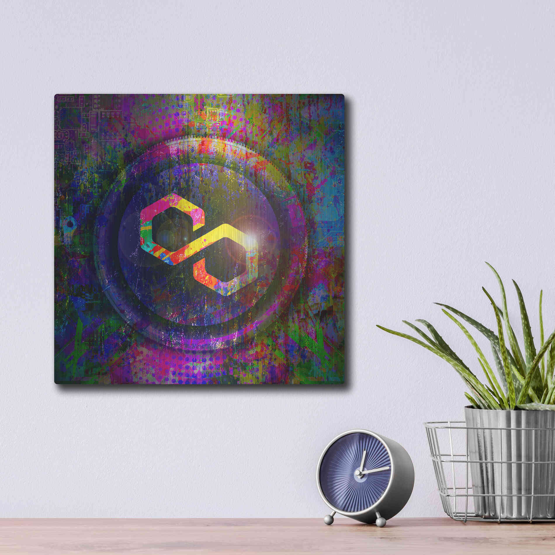 Luxe Metal Art 'MATIC Polygon Crypto,' Metal Wall Art,12x12