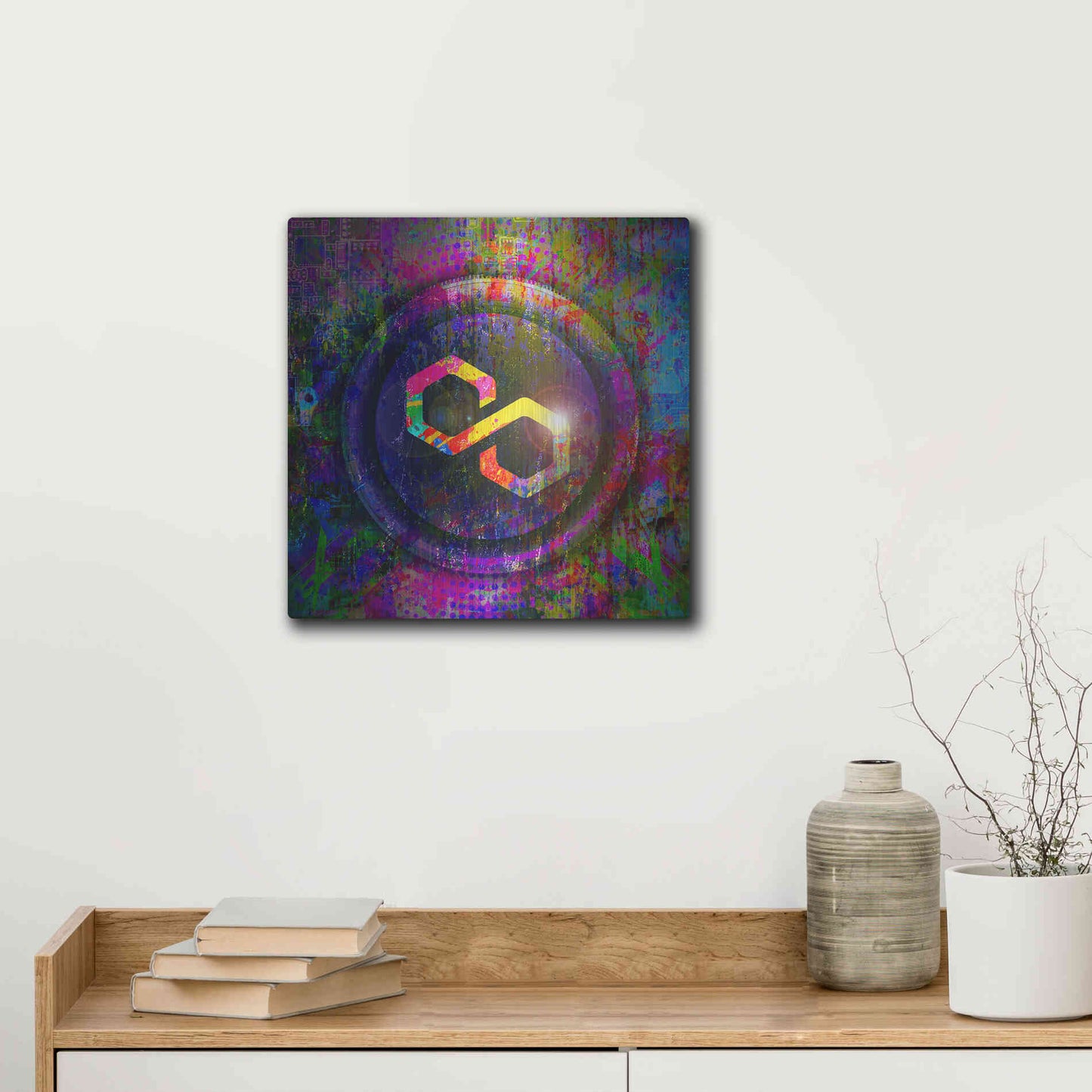 Luxe Metal Art 'MATIC Polygon Crypto,' Metal Wall Art,12x12