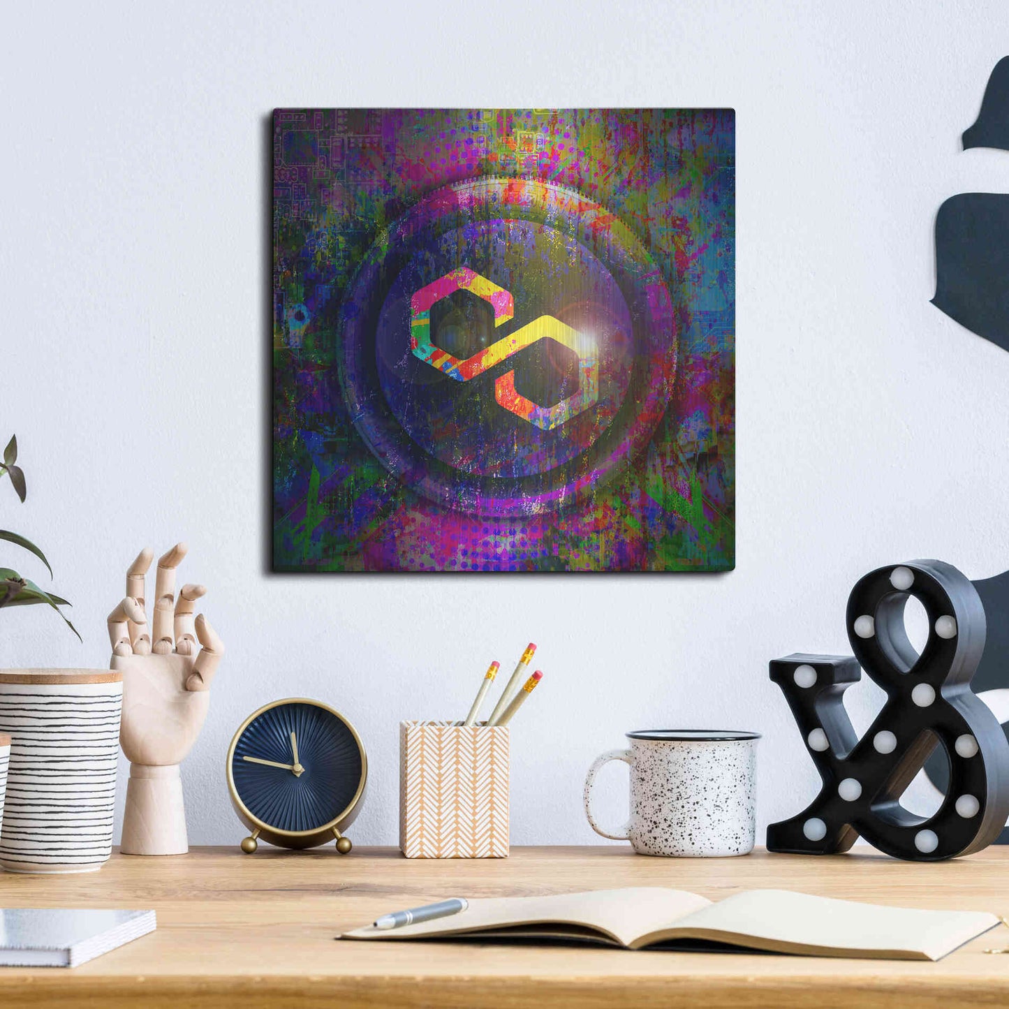 Luxe Metal Art 'MATIC Polygon Crypto,' Metal Wall Art,12x12