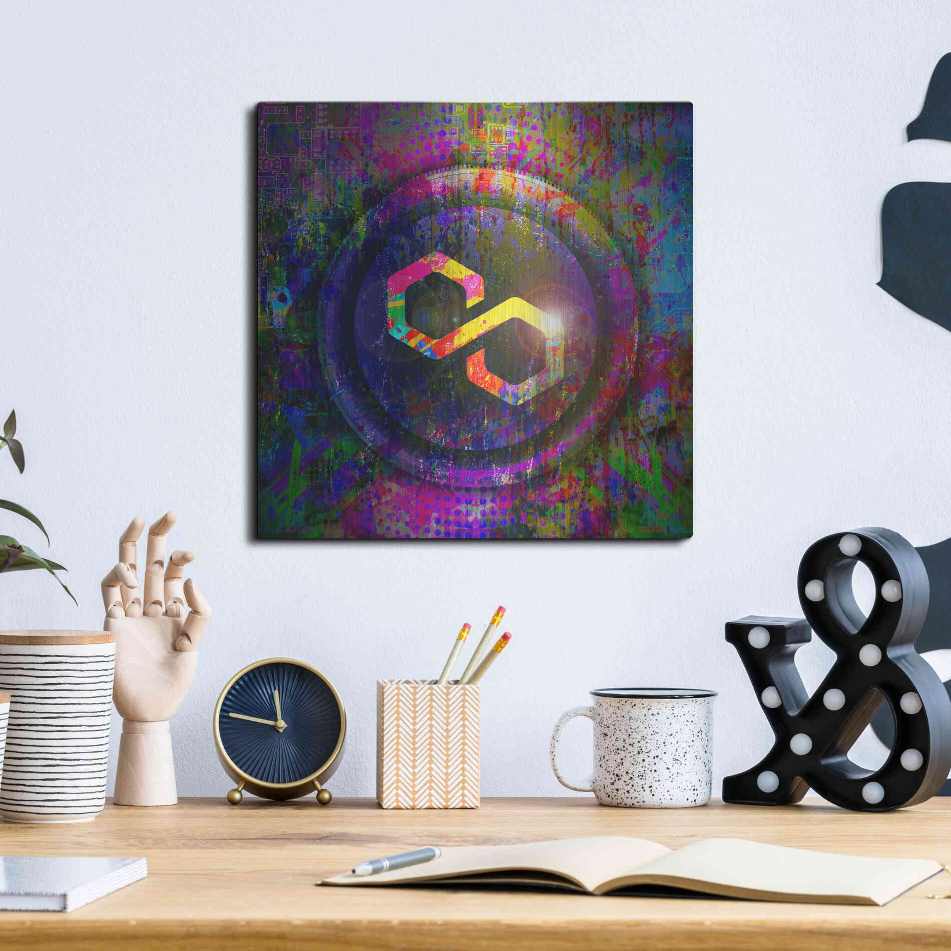 Luxe Metal Art 'MATIC Polygon Crypto,' Metal Wall Art,12x12