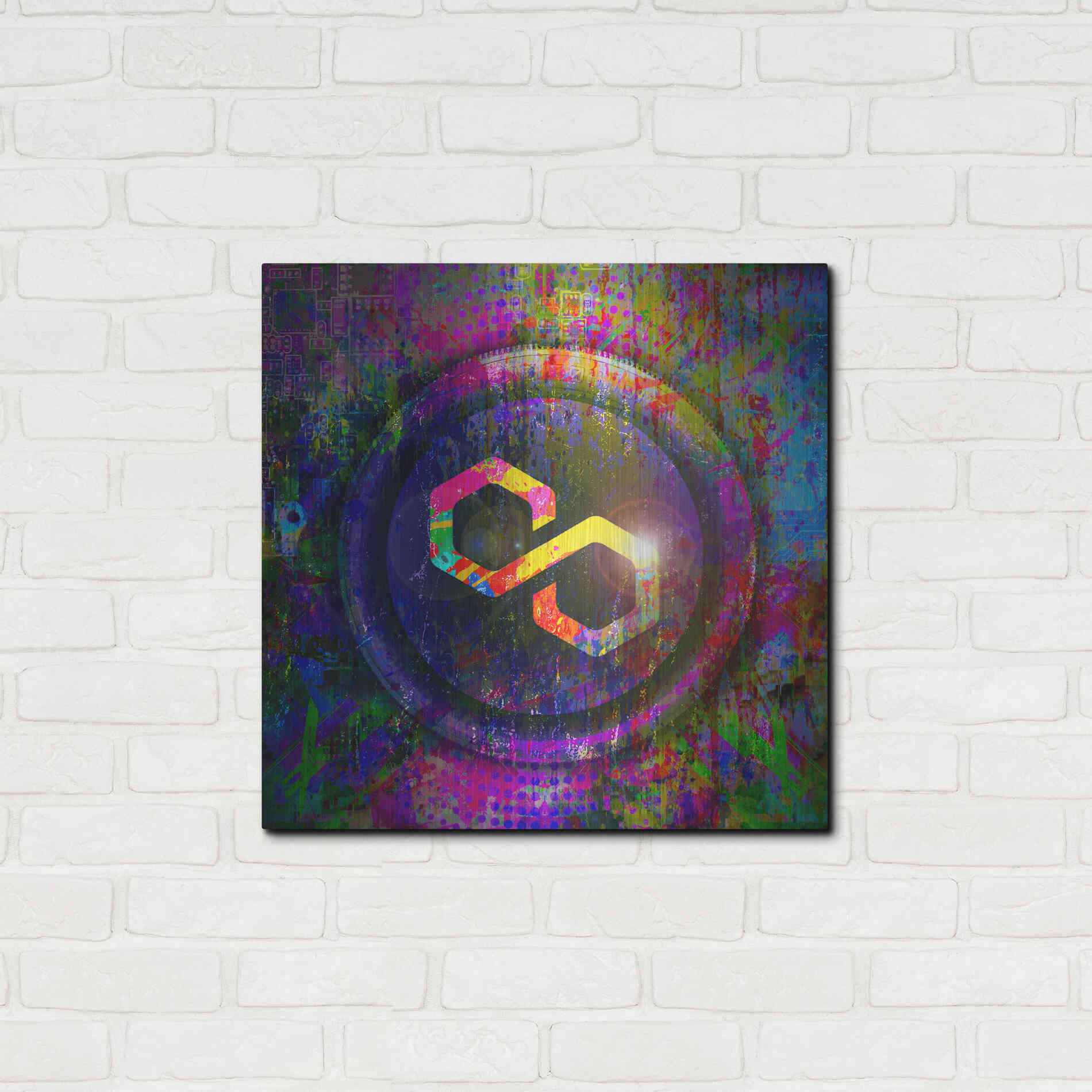 Luxe Metal Art 'MATIC Polygon Crypto,' Metal Wall Art,24x24