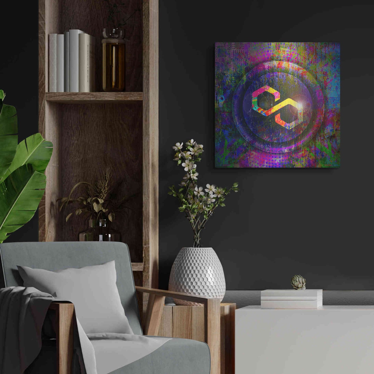 Luxe Metal Art 'MATIC Polygon Crypto,' Metal Wall Art,24x24