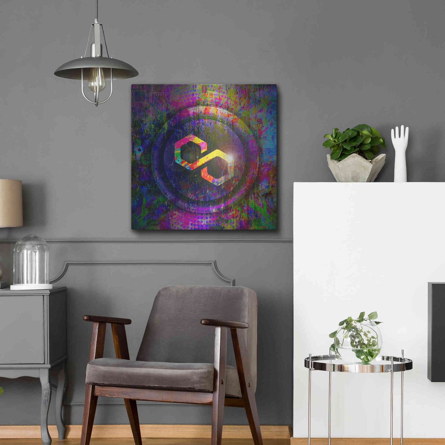 Luxe Metal Art 'MATIC Polygon Crypto,' Metal Wall Art,24x24