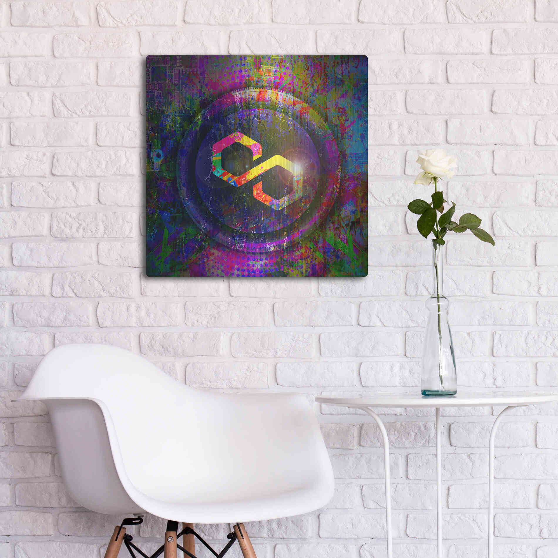 Luxe Metal Art 'MATIC Polygon Crypto,' Metal Wall Art,24x24