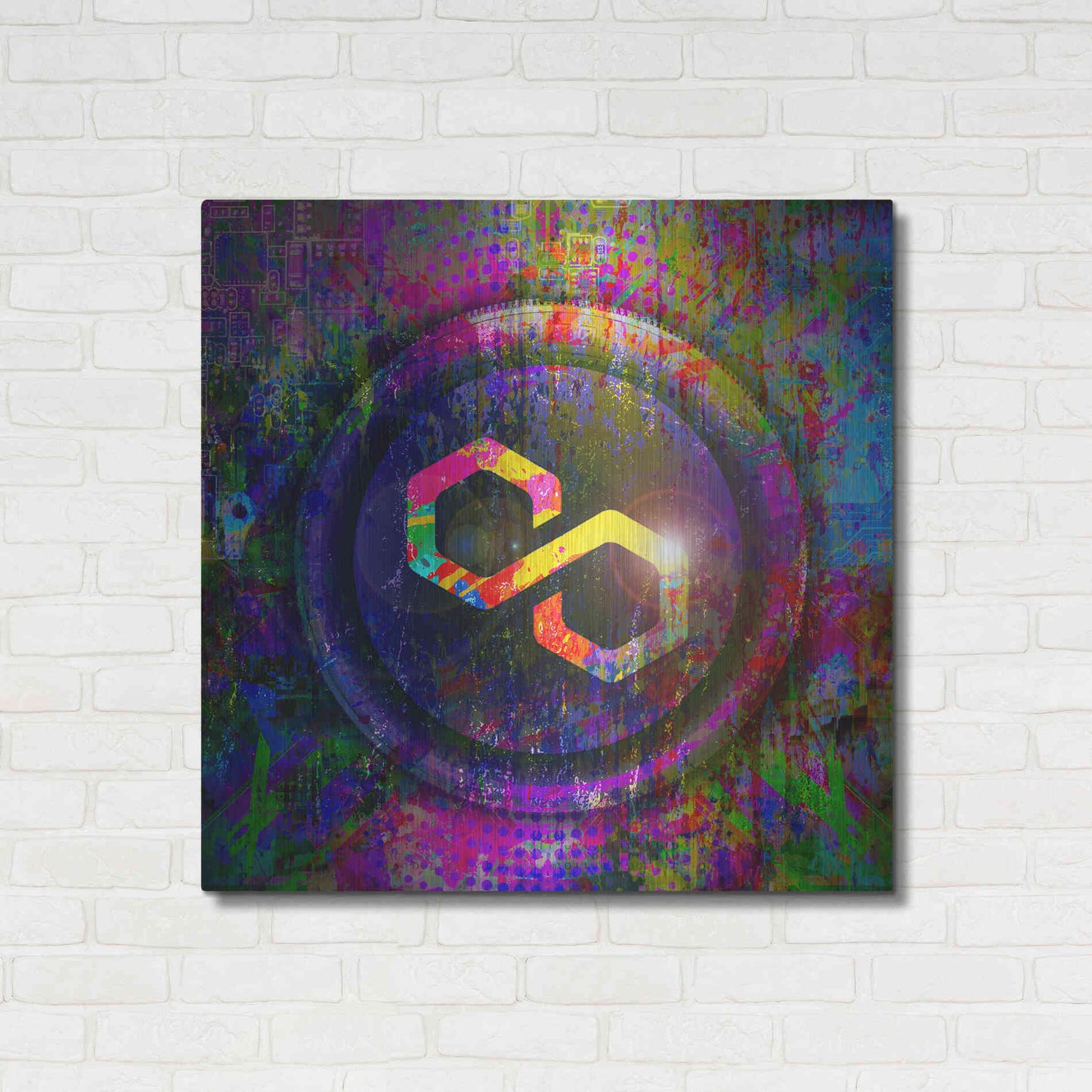 Luxe Metal Art 'MATIC Polygon Crypto,' Metal Wall Art,36x36
