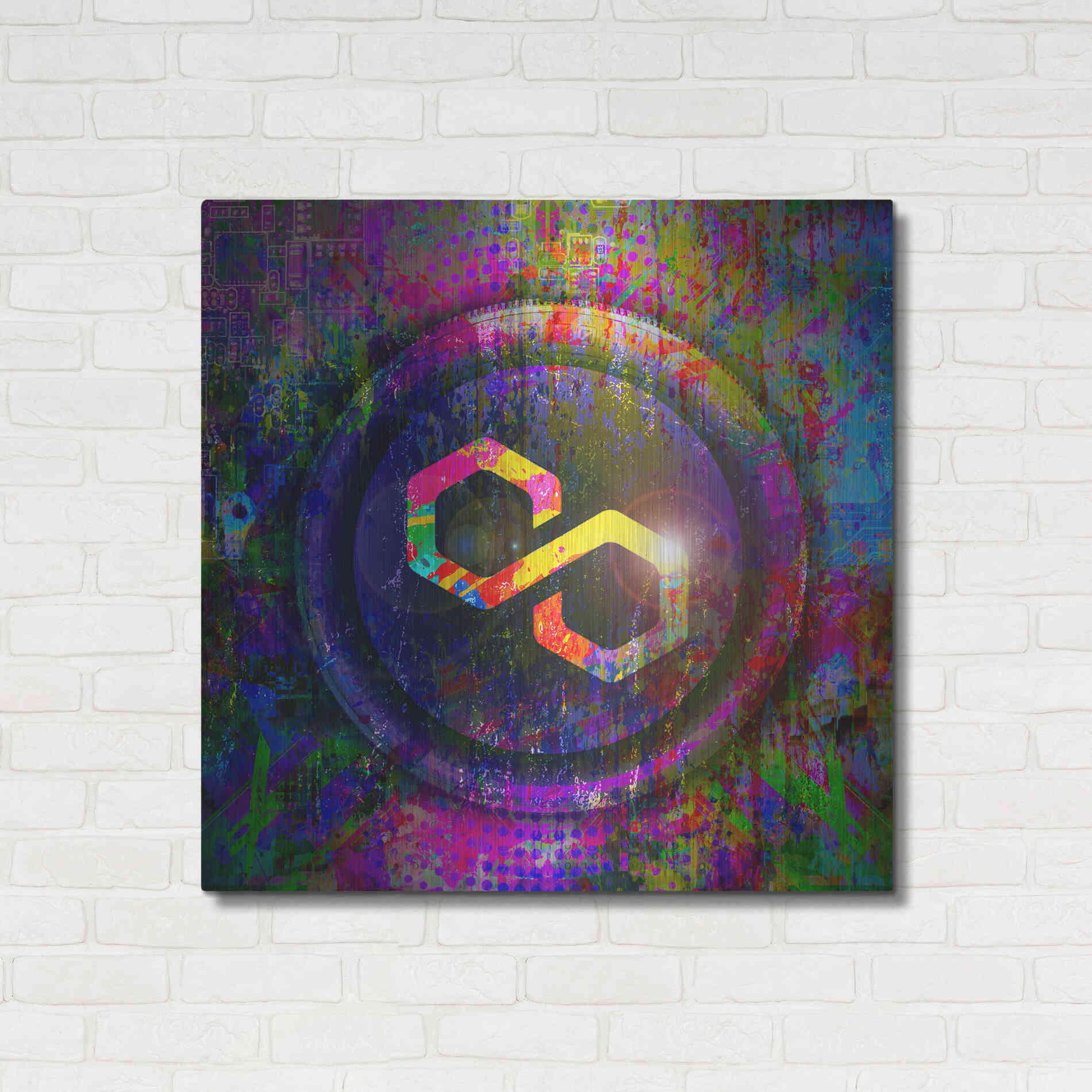 Luxe Metal Art 'MATIC Polygon Crypto,' Metal Wall Art,36x36