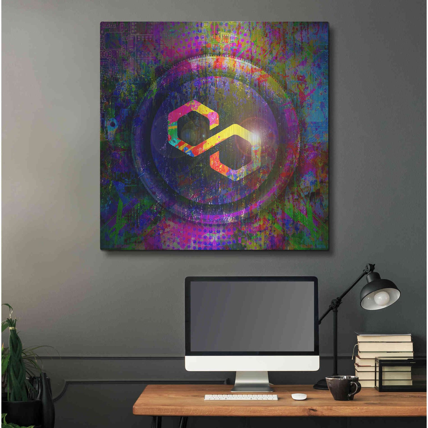 Luxe Metal Art 'MATIC Polygon Crypto,' Metal Wall Art,36x36