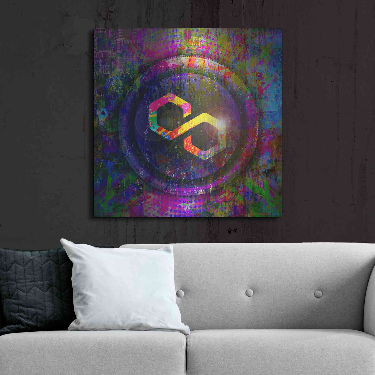 Luxe Metal Art 'MATIC Polygon Crypto,' Metal Wall Art,36x36