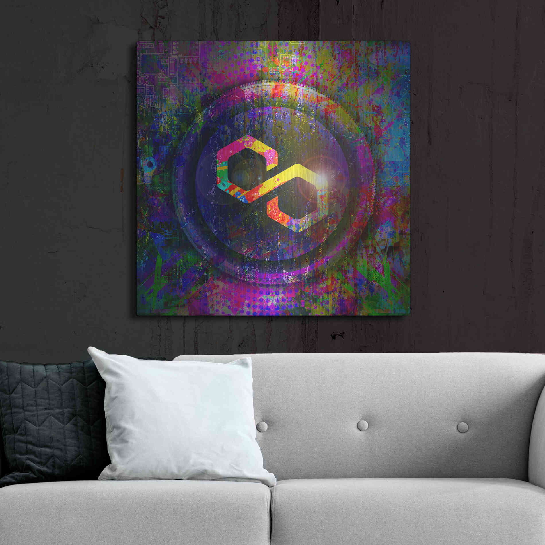 Luxe Metal Art 'MATIC Polygon Crypto,' Metal Wall Art,36x36