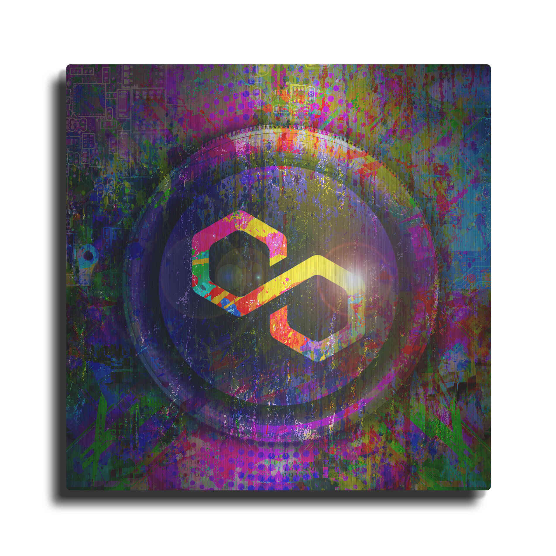 Luxe Metal Art 'MATIC Polygon Crypto,' Metal Wall Art