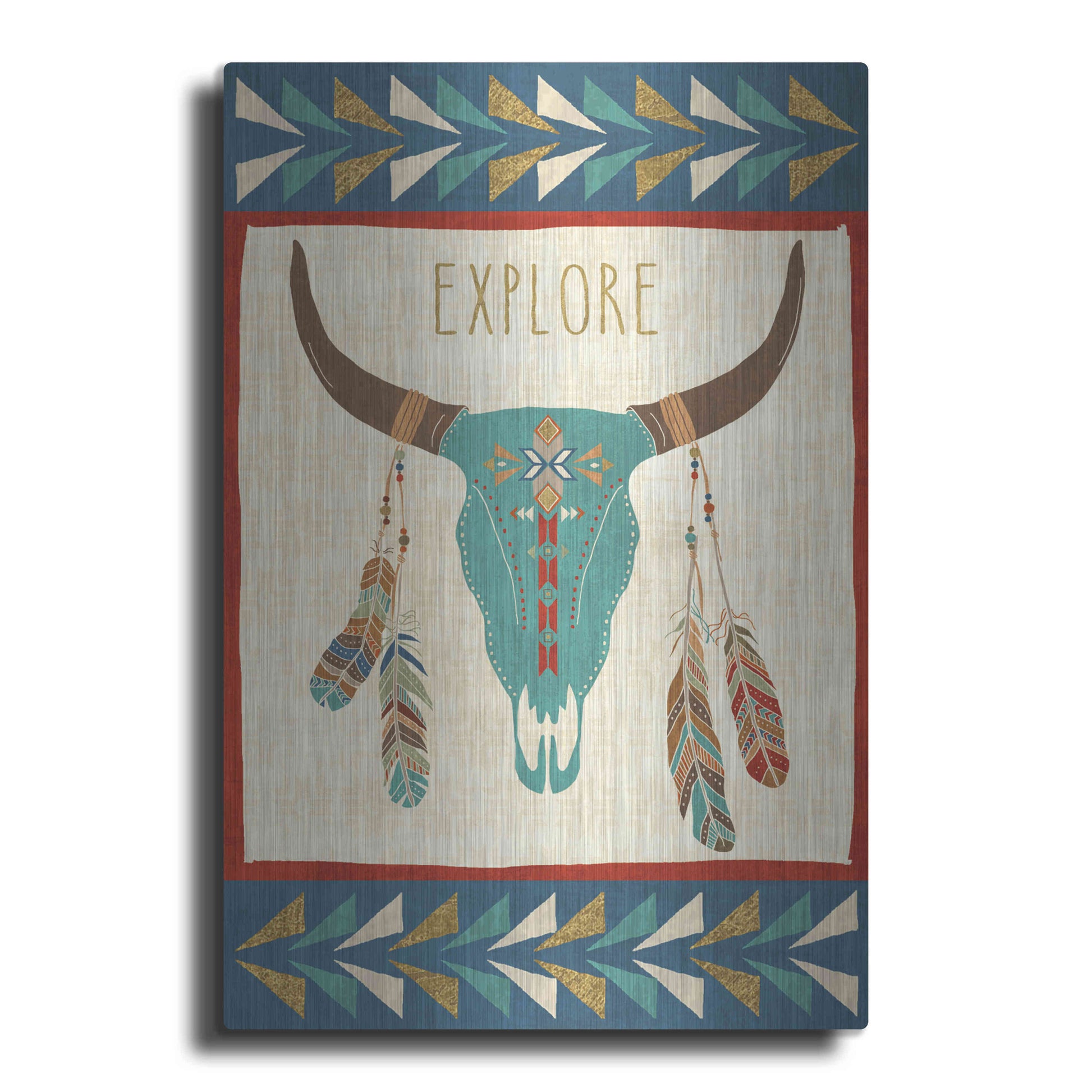 Luxe Metal Art 'Southwest at Heart II FLAG' by Veronique Charron, Metal Wall Art