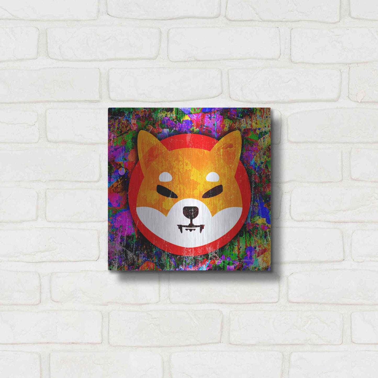 Luxe Metal Art 'SHIB Shiba Inu Crypto,' Metal Wall Art,12x12