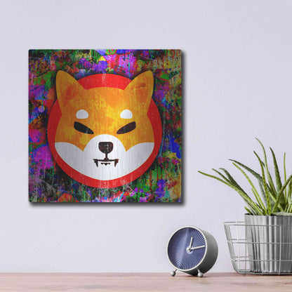 Luxe Metal Art 'SHIB Shiba Inu Crypto,' Metal Wall Art,12x12