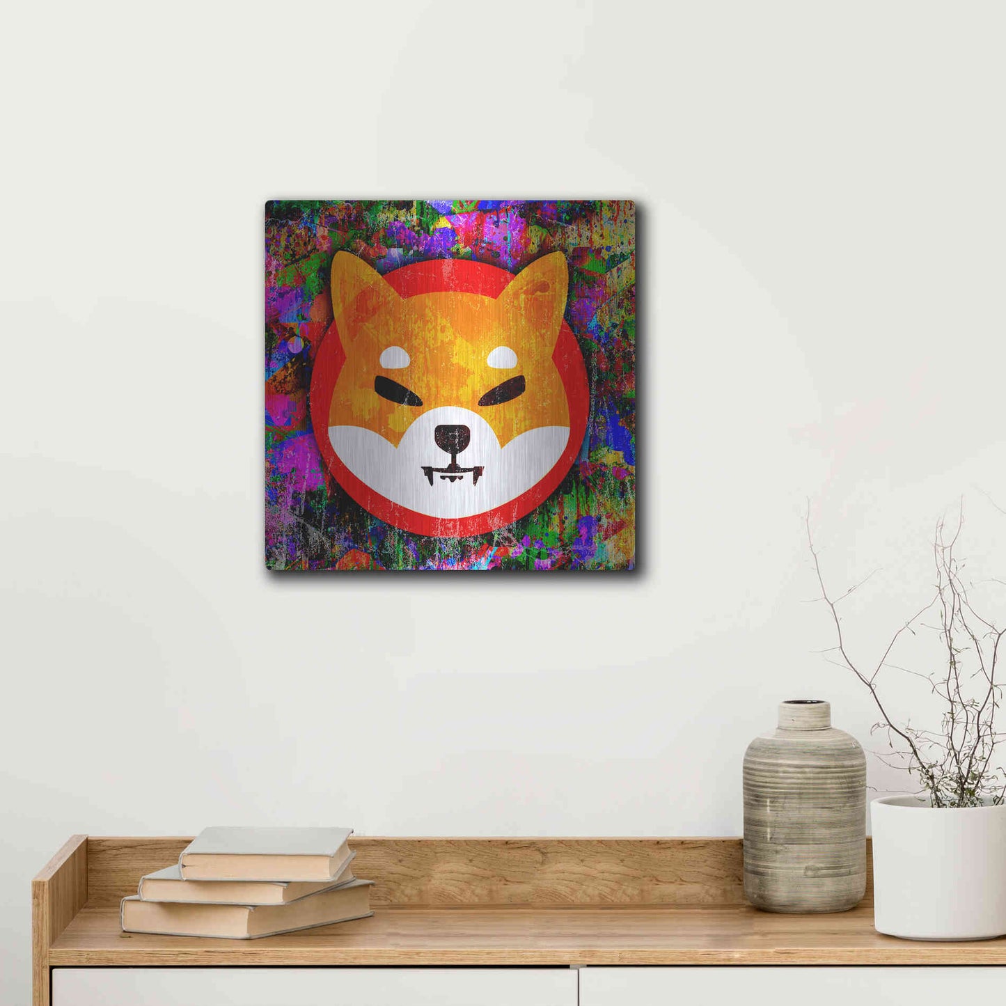 Luxe Metal Art 'SHIB Shiba Inu Crypto,' Metal Wall Art,12x12