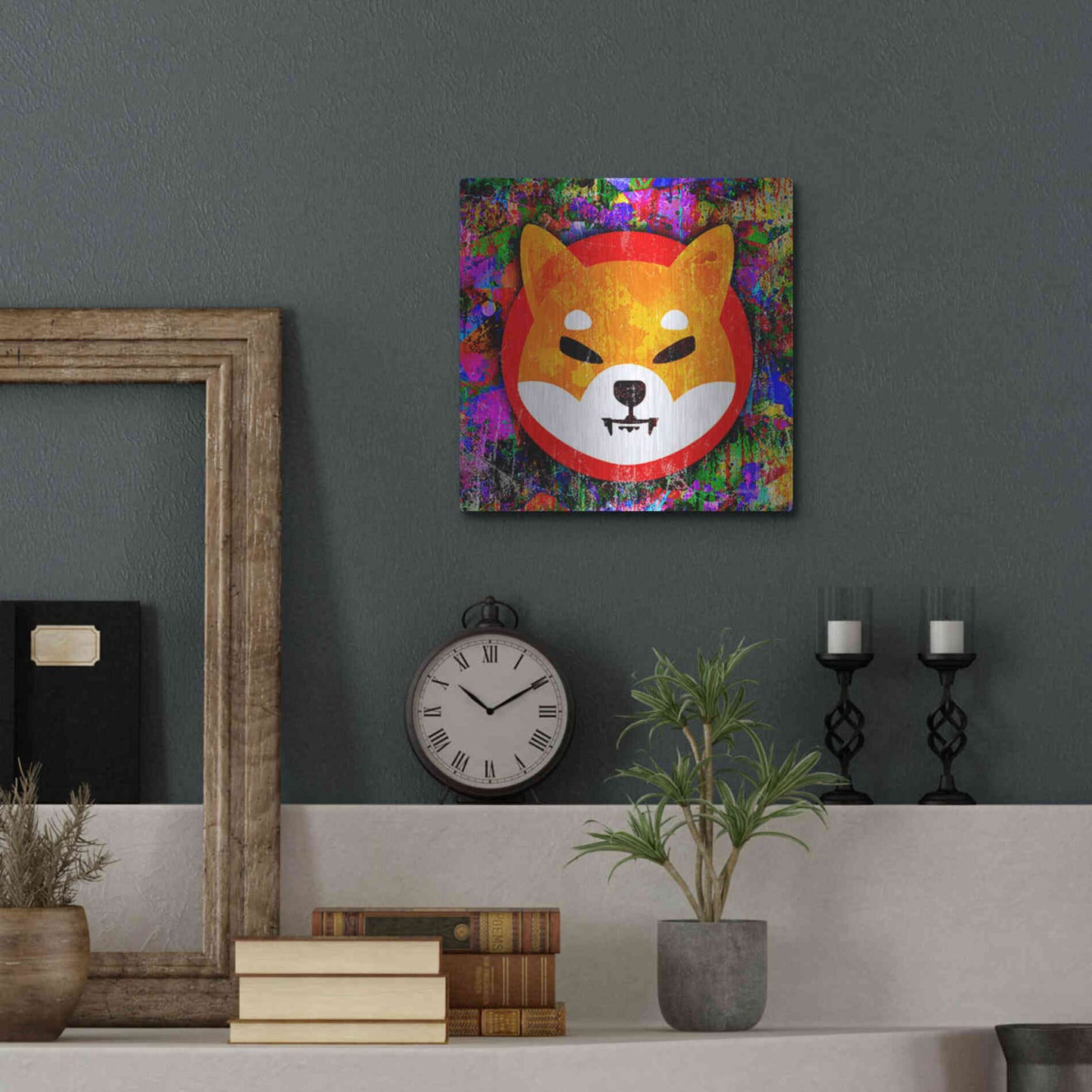 Luxe Metal Art 'SHIB Shiba Inu Crypto,' Metal Wall Art,12x12
