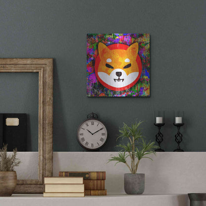 Luxe Metal Art 'SHIB Shiba Inu Crypto,' Metal Wall Art,12x12