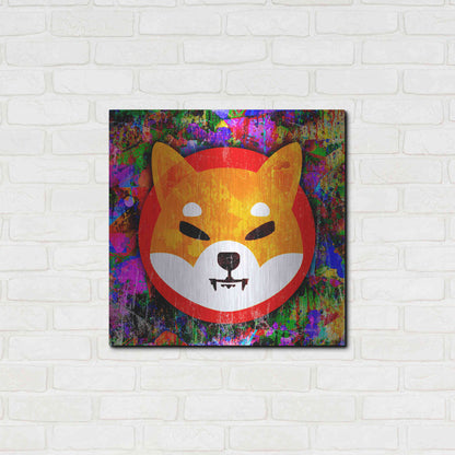 Luxe Metal Art 'SHIB Shiba Inu Crypto,' Metal Wall Art,24x24