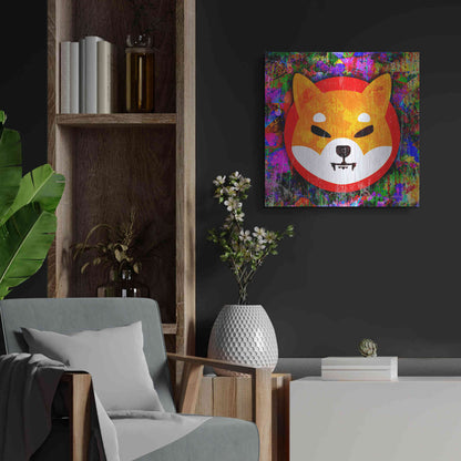 Luxe Metal Art 'SHIB Shiba Inu Crypto,' Metal Wall Art,24x24