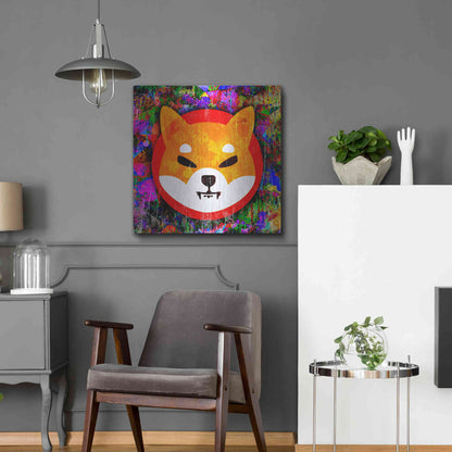 Luxe Metal Art 'SHIB Shiba Inu Crypto,' Metal Wall Art,24x24
