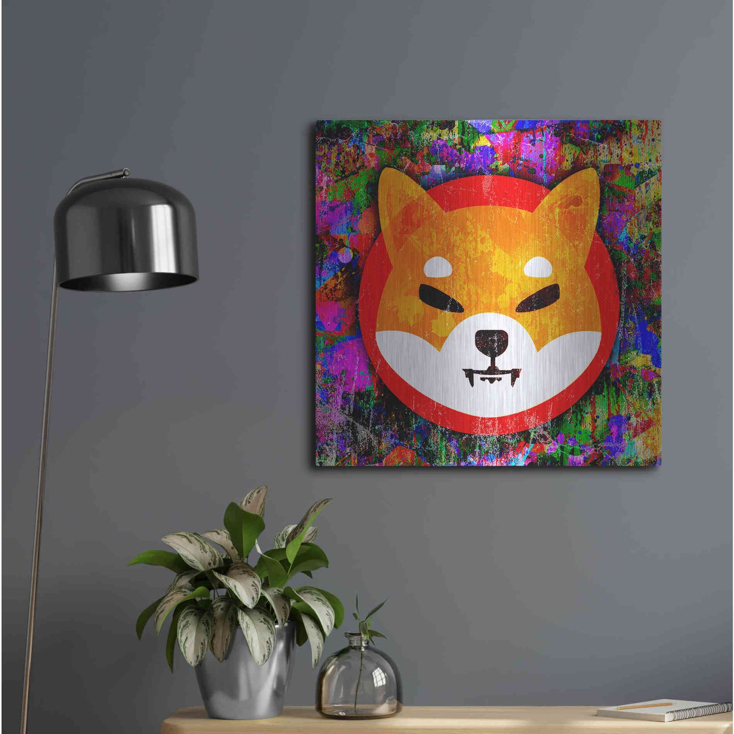 Luxe Metal Art 'SHIB Shiba Inu Crypto,' Metal Wall Art,24x24