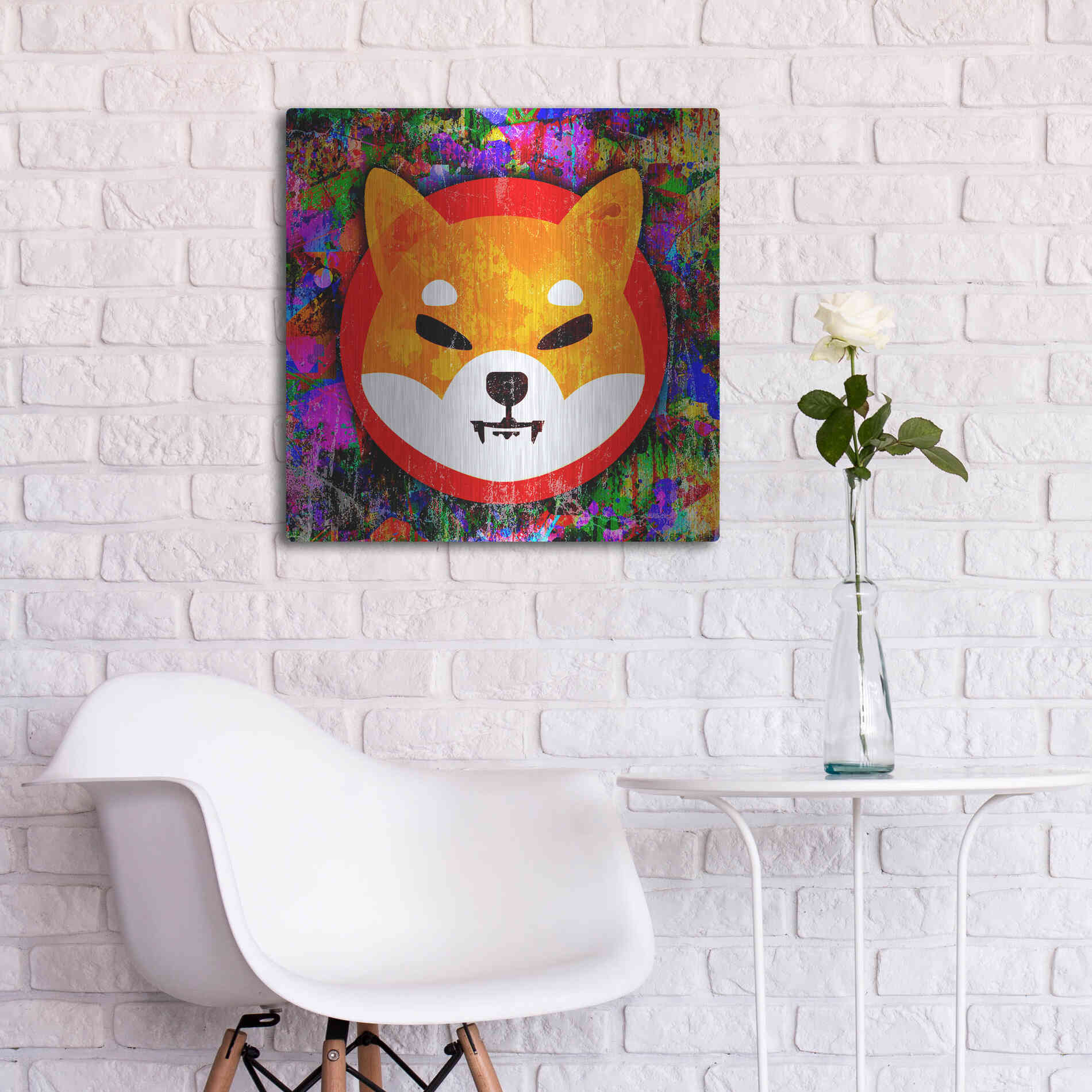 Luxe Metal Art 'SHIB Shiba Inu Crypto,' Metal Wall Art,24x24