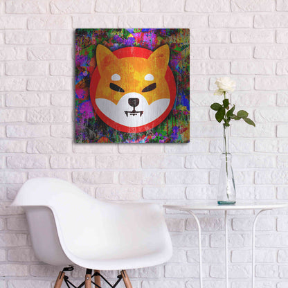 Luxe Metal Art 'SHIB Shiba Inu Crypto,' Metal Wall Art,24x24