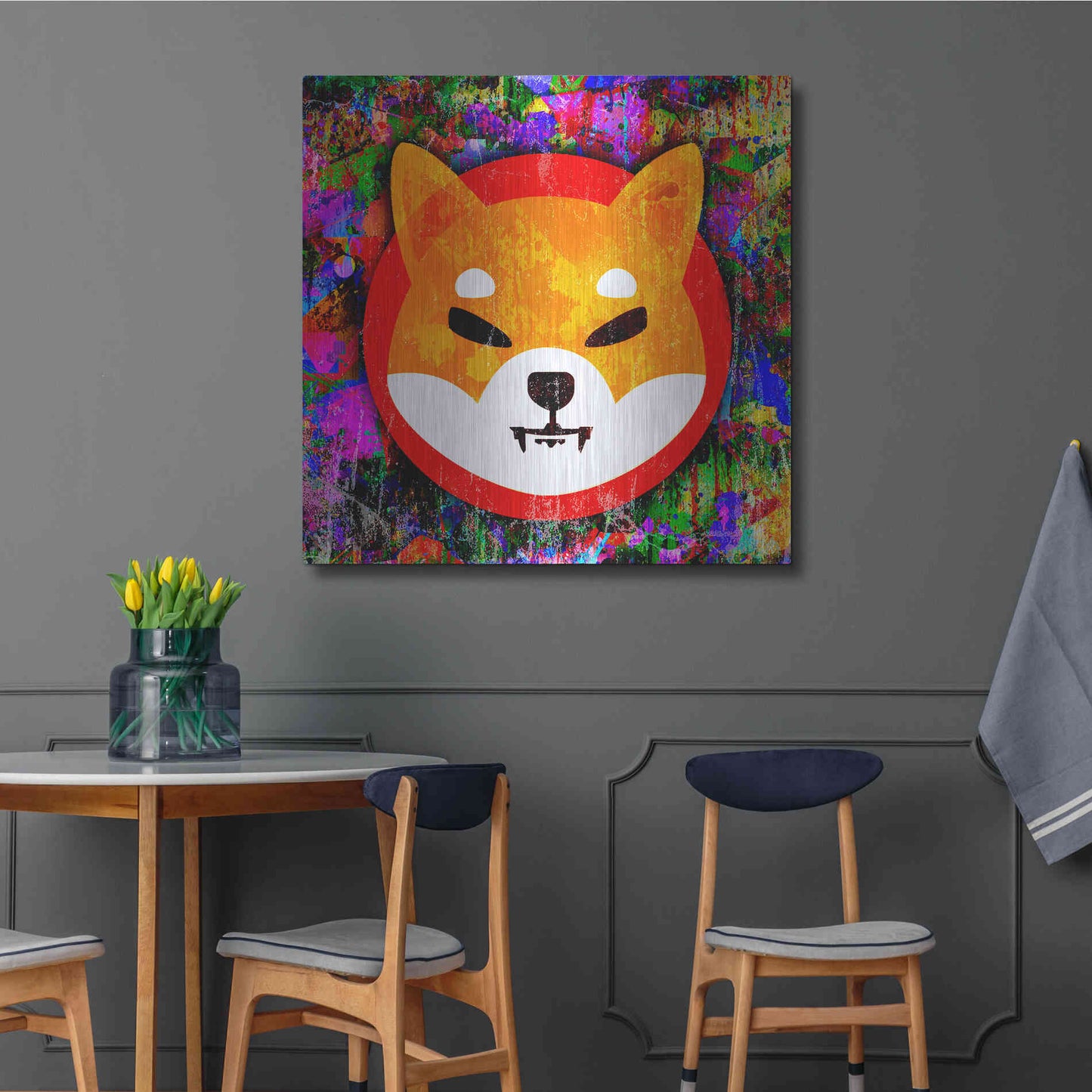 Luxe Metal Art 'SHIB Shiba Inu Crypto,' Metal Wall Art,36x36