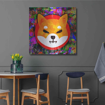Luxe Metal Art 'SHIB Shiba Inu Crypto,' Metal Wall Art,36x36