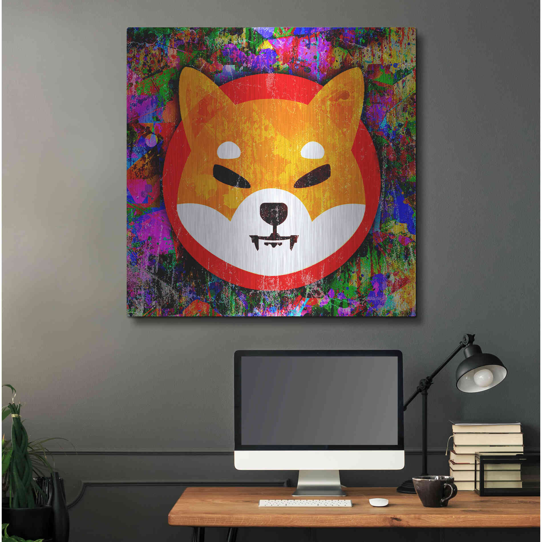 Luxe Metal Art 'SHIB Shiba Inu Crypto,' Metal Wall Art,36x36