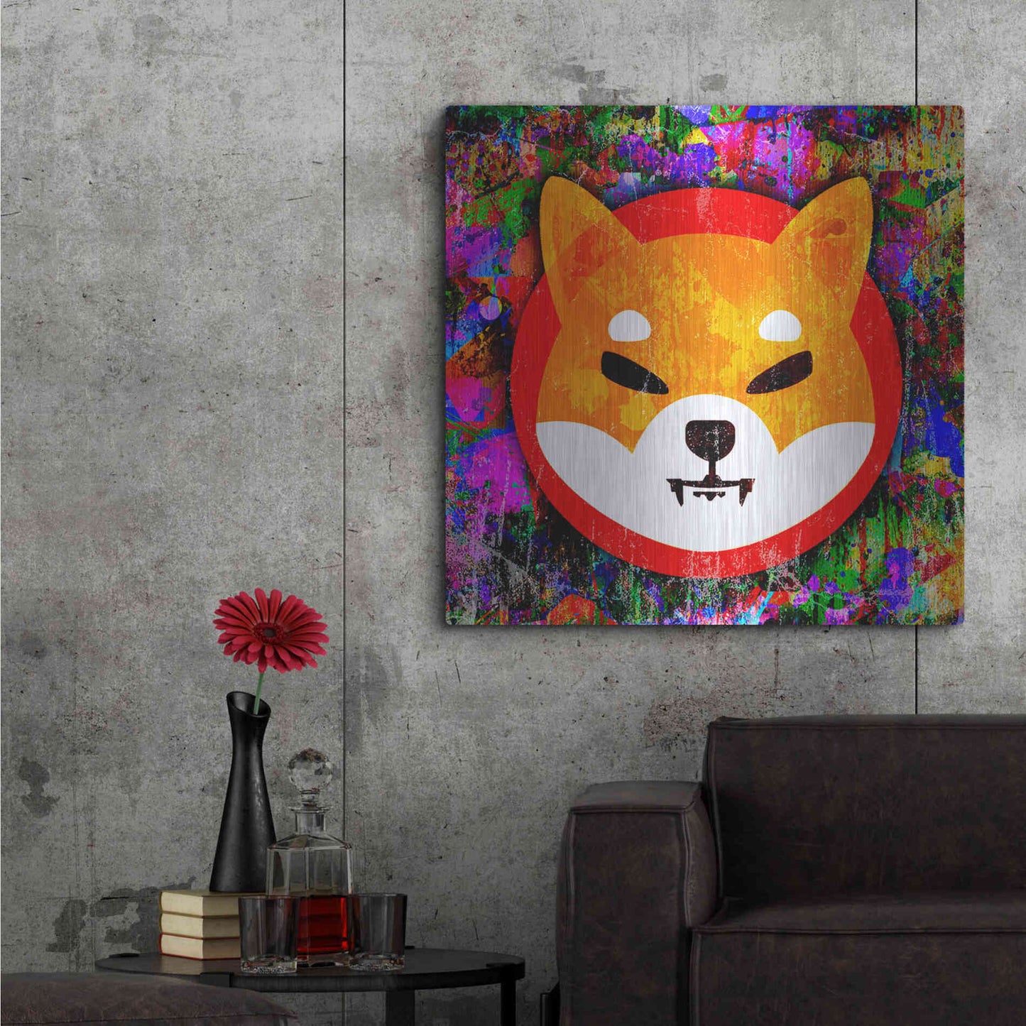 Luxe Metal Art 'SHIB Shiba Inu Crypto,' Metal Wall Art,36x36