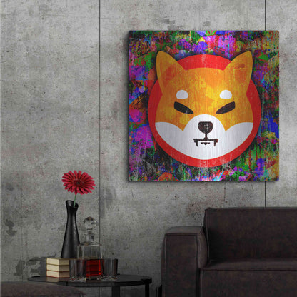 Luxe Metal Art 'SHIB Shiba Inu Crypto,' Metal Wall Art,36x36