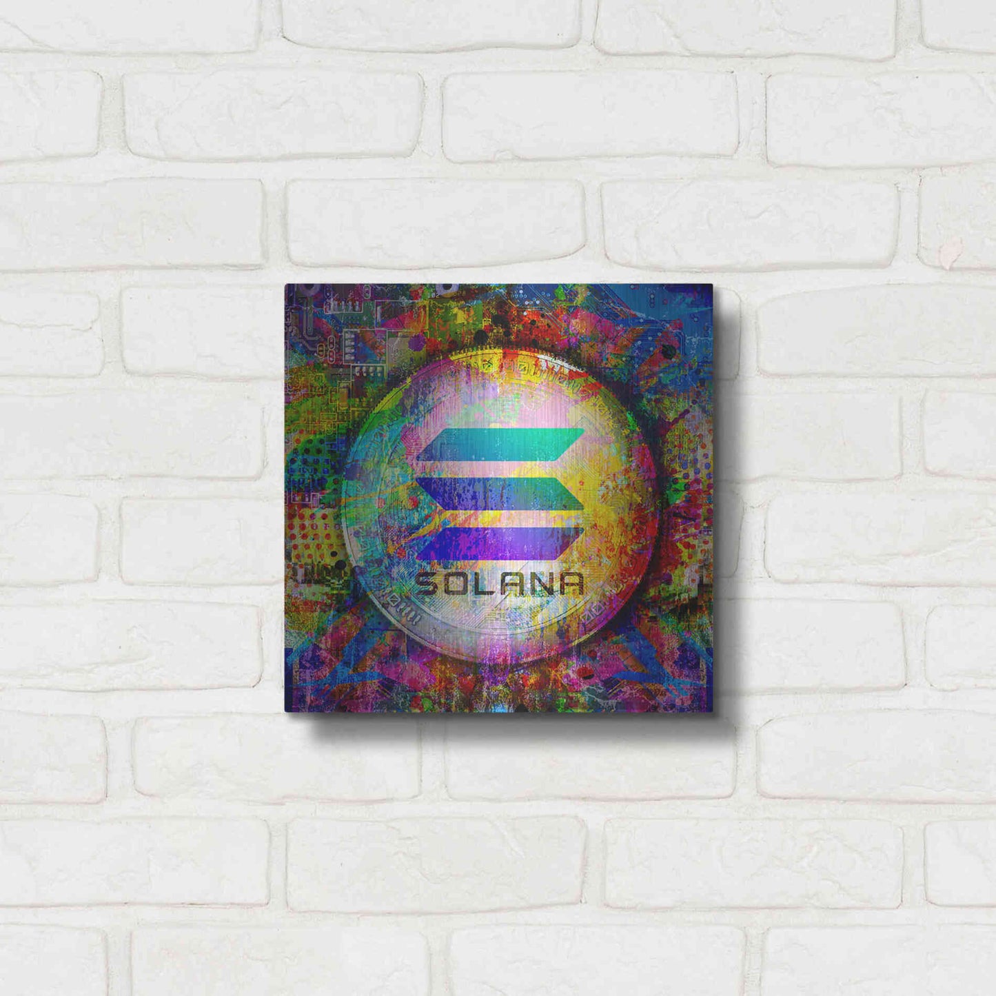 Luxe Metal Art 'SOL Solana Crypto,' Metal Wall Art,12x12