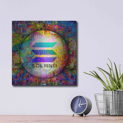 Luxe Metal Art 'SOL Solana Crypto,' Metal Wall Art,12x12