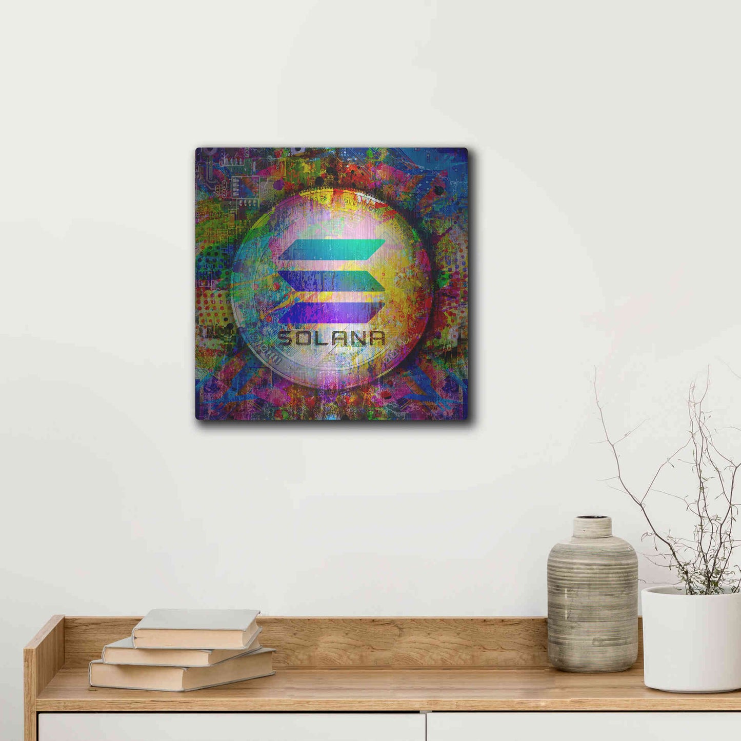 Luxe Metal Art 'SOL Solana Crypto,' Metal Wall Art,12x12