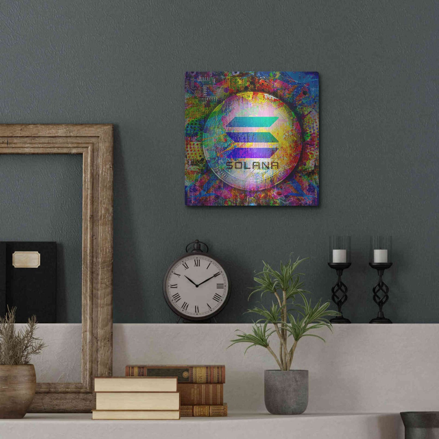 Luxe Metal Art 'SOL Solana Crypto,' Metal Wall Art,12x12