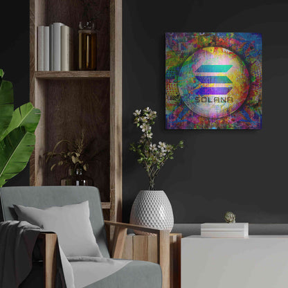 Luxe Metal Art 'SOL Solana Crypto,' Metal Wall Art,24x24