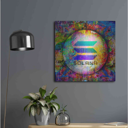 Luxe Metal Art 'SOL Solana Crypto,' Metal Wall Art,24x24