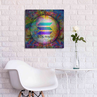 Luxe Metal Art 'SOL Solana Crypto,' Metal Wall Art,24x24