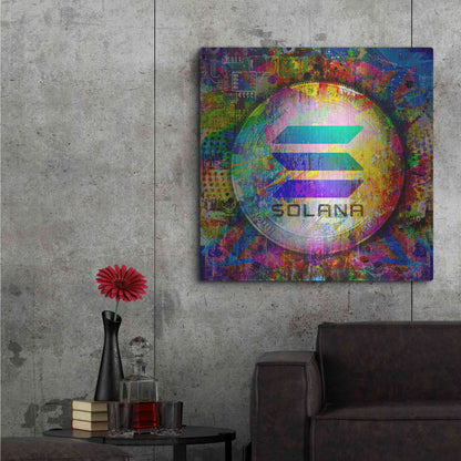 Luxe Metal Art 'SOL Solana Crypto,' Metal Wall Art,36x36