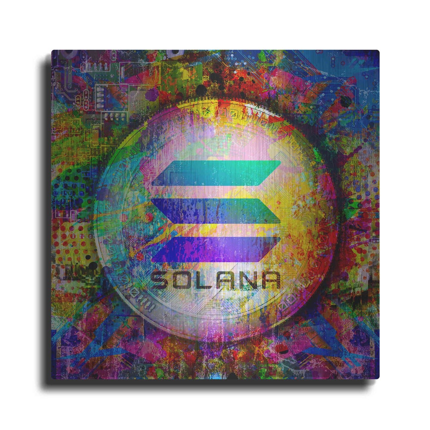 Luxe Metal Art 'SOL Solana Crypto,' Metal Wall Art