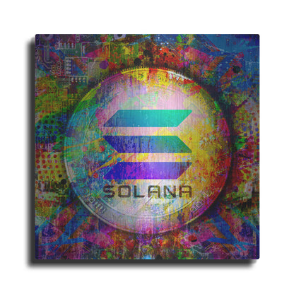 Luxe Metal Art 'SOL Solana Crypto,' Metal Wall Art