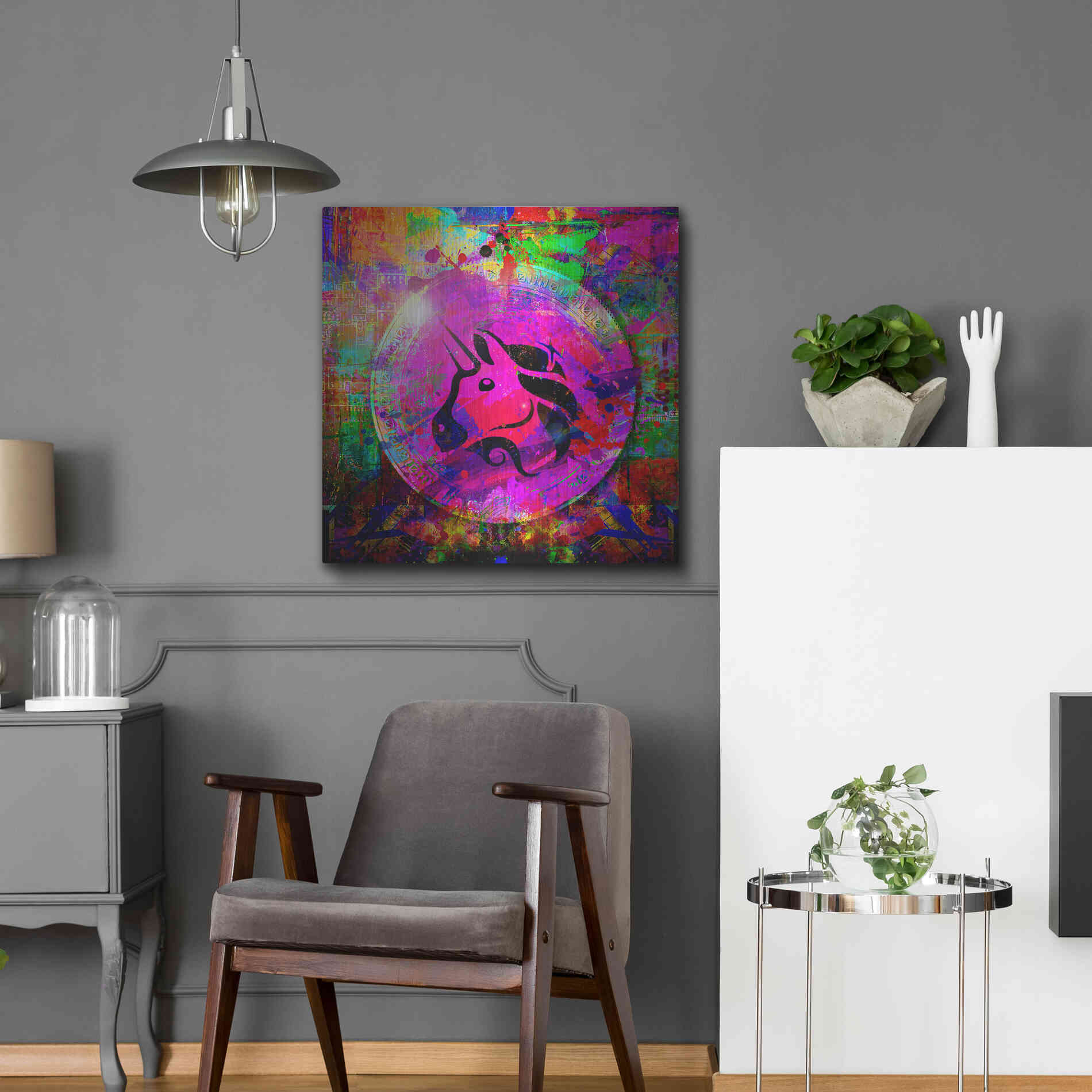 Luxe Metal Art 'UNI Uniswap Crypto,' Metal Wall Art,24x24