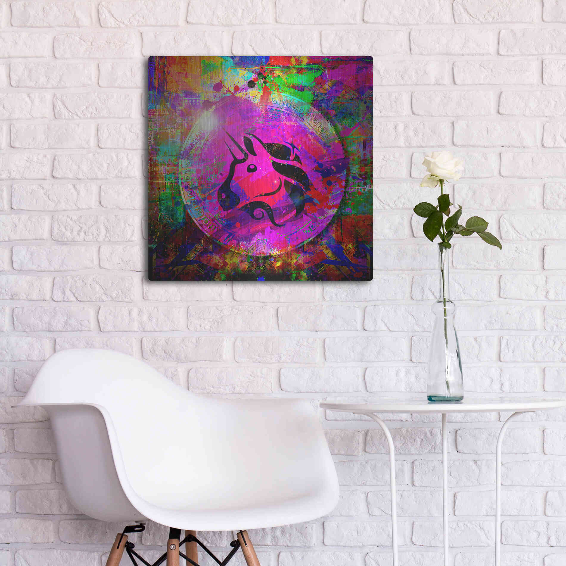 Luxe Metal Art 'UNI Uniswap Crypto,' Metal Wall Art,24x24