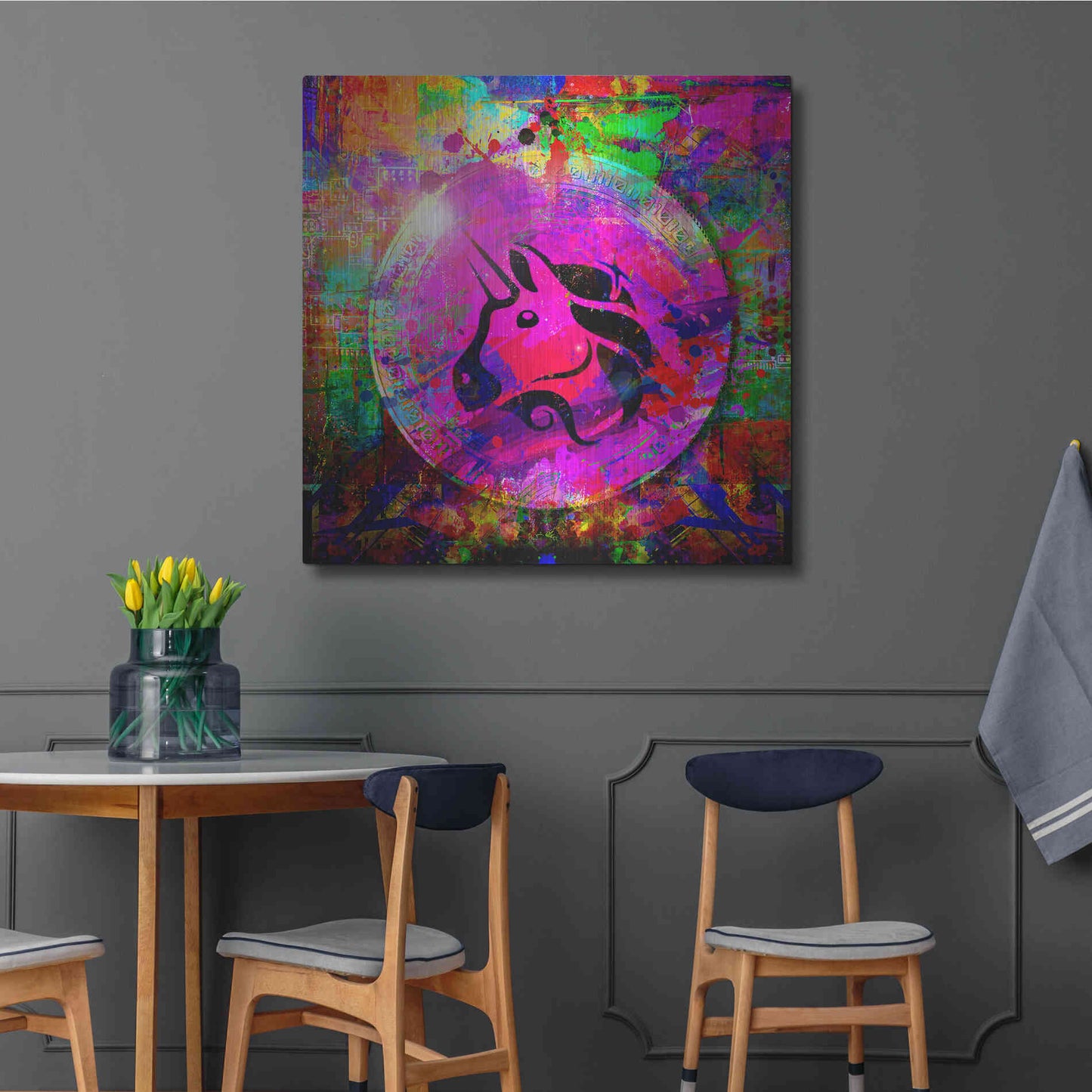 Luxe Metal Art 'UNI Uniswap Crypto,' Metal Wall Art,36x36