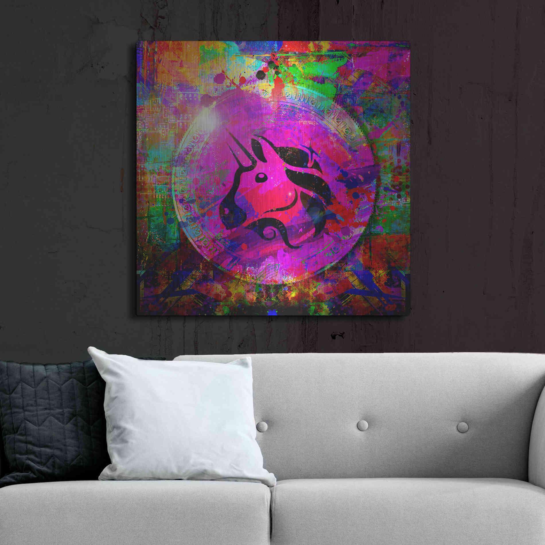 Luxe Metal Art 'UNI Uniswap Crypto,' Metal Wall Art,36x36