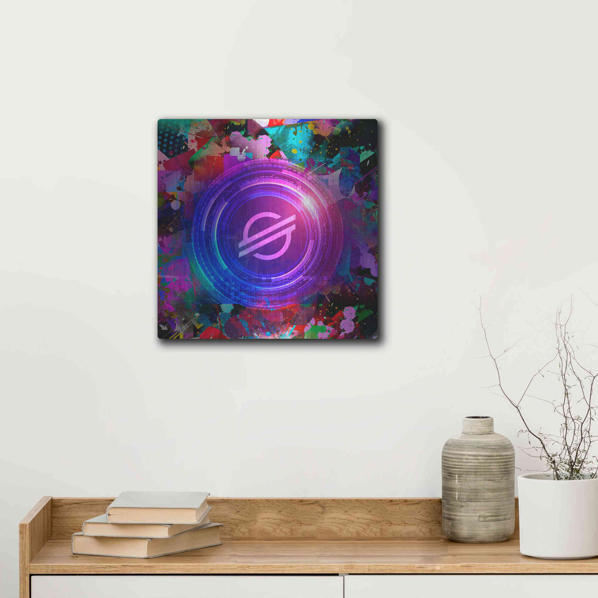 Luxe Metal Art 'XLM Stellar Crypto,' Metal Wall Art,12x12