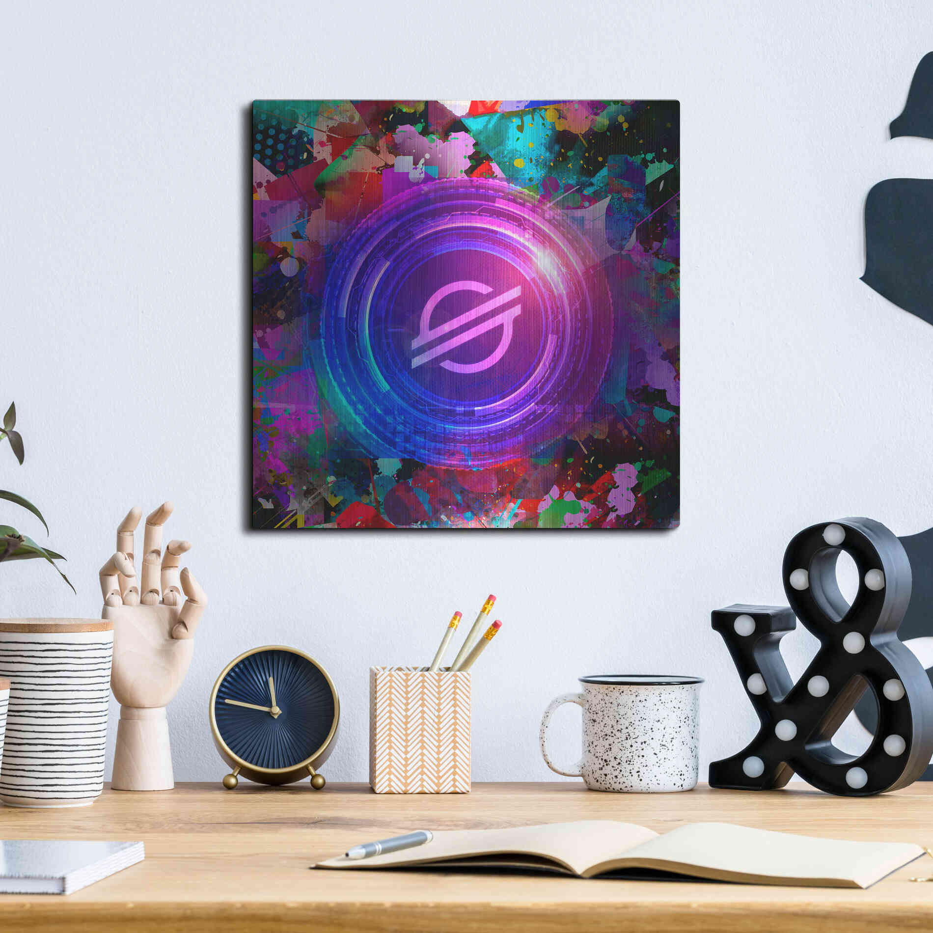 Luxe Metal Art 'XLM Stellar Crypto,' Metal Wall Art,12x12